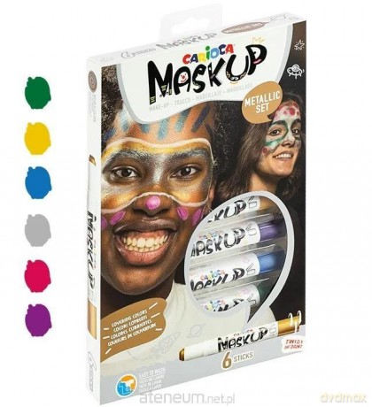 Kredki do twarzy MaskUP metaliczne 6kol