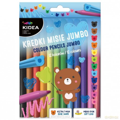 Kredki Misie Jumbo 12 kolorów