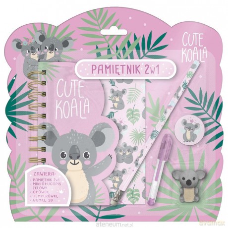 Pamiętnik z kłódką 2w1 + przybory Koala 10