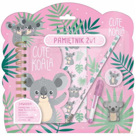 Pamiętnik z kłódką 2w1 + przybory Koala 10