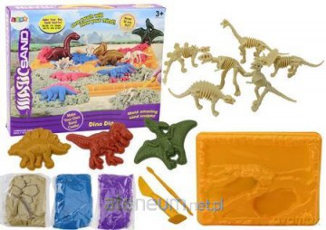 Piasek kinetyczny z foremkami Dinozaury