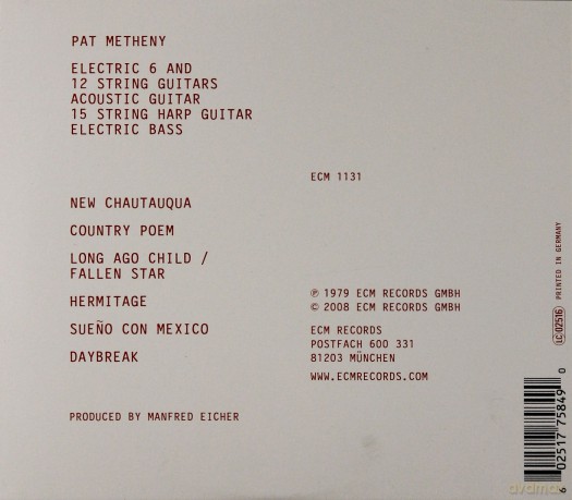 Pat Metheny: New Chautauqua (Touchstones) (Eco Style) [CD]