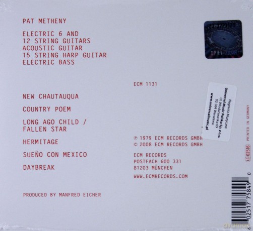Pat Metheny: New Chautauqua (Touchstones) (Eco Style) [CD]