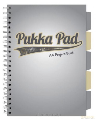Project Book Grey A4/200 kratka szary