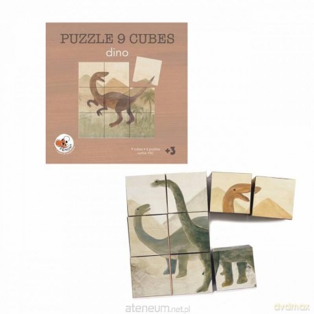 Puzzle układanka sześciana Dinozaury [KLOCKI]