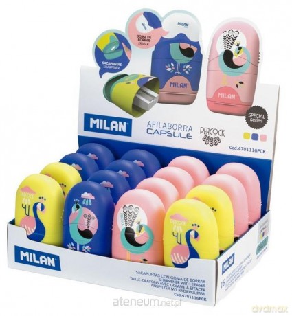 Temperówko-Gumka Capsule Peacock (16szt)