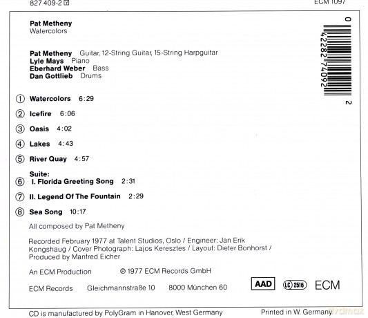 Pat Metheny: Watercolors [CD]