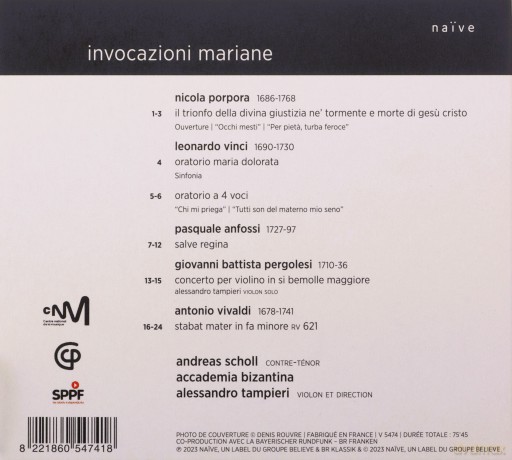 Andreas Scholl: Invocazioni Mariane [CD]