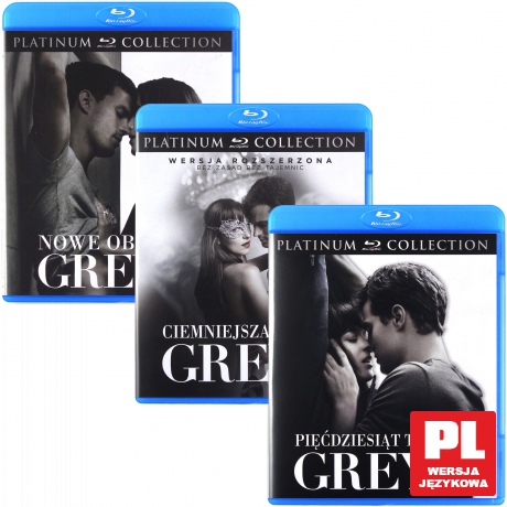 Kolekcja Greya: Pięćdziesiąt twarzy Greya / Ciemniejsza strona Greya / Nowe Oblicze Greya [3xBlu-Ray]