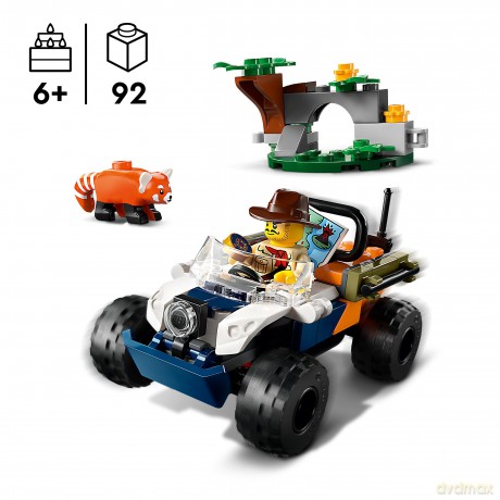 LEGO City Quad Badacza Dżungli z Pandą Czerwoną (60424) [KLOCKI]