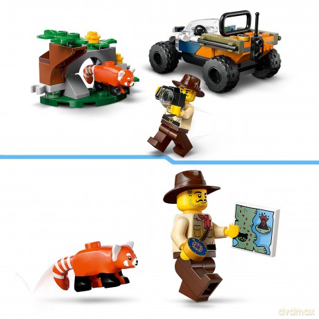 LEGO City Quad Badacza Dżungli z Pandą Czerwoną (60424) [KLOCKI]