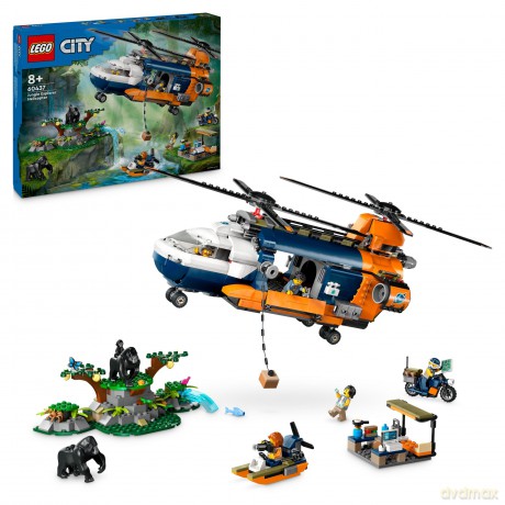 LEGO City Helikopter Badaczy Dżungli w Bazie (60437) [KLOCKI]