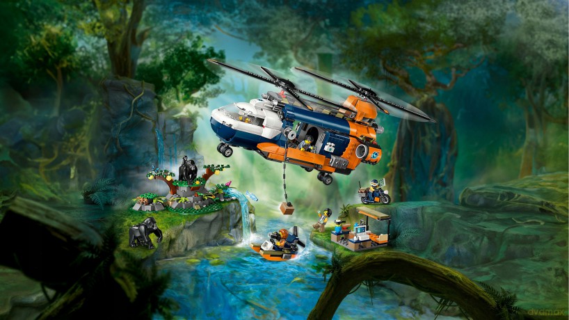 LEGO City Helikopter Badaczy Dżungli w Bazie (60437) [KLOCKI]