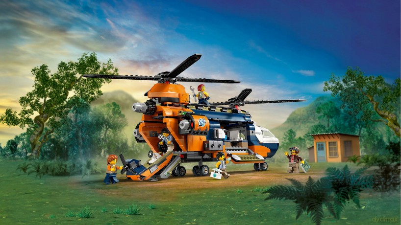 LEGO City Helikopter Badaczy Dżungli w Bazie (60437) [KLOCKI]