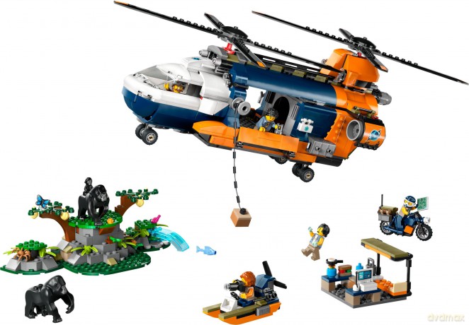 LEGO City Helikopter Badaczy Dżungli w Bazie (60437) [KLOCKI]