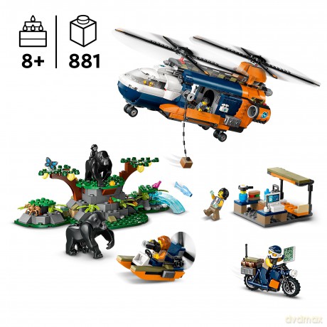 LEGO City Helikopter Badaczy Dżungli w Bazie (60437) [KLOCKI]