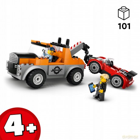 LEGO City Samochód Pomocy Drogowej I Naprawa Sportowego Auta (60435) [KLOCKI]