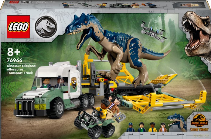LEGO Jurassic World Dinomisje Ciężarówka Do Transportu Allozaura (76966) [KLOCKI]