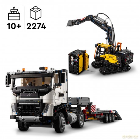 LEGO Technic 42175 Ciężarówka Volvo FMX i koparka EC230 Electri 42175