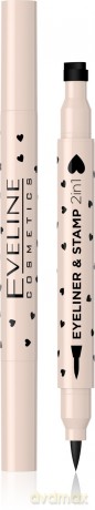 EVELINE Eyeliner i Stempel w pisaku 2w1 - serce 1szt