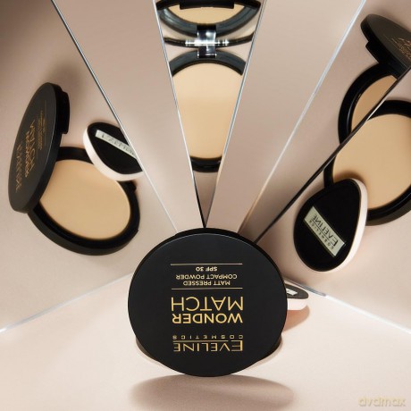 EVELINE KOL Puder prasowany WONDER MATCH SPF30 02