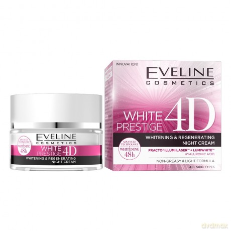EVELINE White Prestige 4D Wybielający i regenerujący krem na noc 50 ml