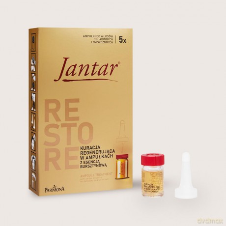 FARMONA JANTAR Kuracja w ampułkach z esencją bursztynową do włosów bardzo zniszczonych i osłabionych 5x 5 ml