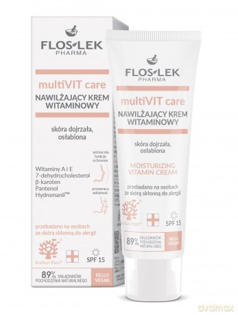 FLOSLEK PHARMA MultiVIT Care Nawilżający Krem witaminowy SPF15 na dzień - skóra dojrzała,osłabiona 50ml
