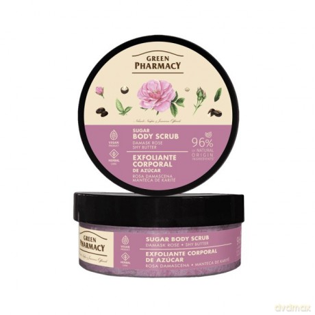 GREEN PHARMACY Multi Peeling cukrowy do ciała Róża damasceńska i Masło shea 200 ml