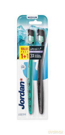 JORDAN Ultralite Szczoteczka do zębów White Medium - 2 sztuki