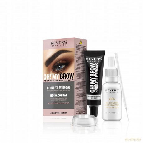 REVERS Henna kremowa do brwi OH!MY BROW grafitowa