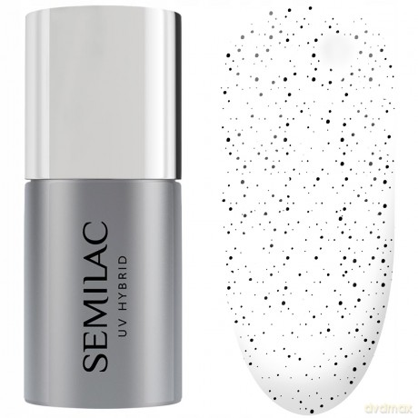 Semilac Top No Wipe Sparkling Black&