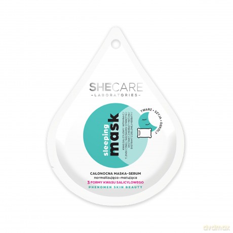 SHECARE Sleeping Mask Całonocna maska-serum normalizująco matująca na twarz,szyję i dekolt 10 ml