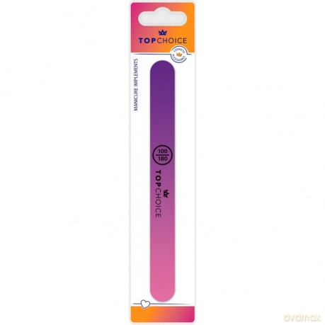 TOP CHOICE Manicure Pilnik do paznokci Rainbow 100/180 - prosty (70112) 1szt