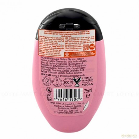 TREACLEMOON Marshmallow Hearts Nawilżający Krem do rąk Apricot Oil&Vitamin E 75ml