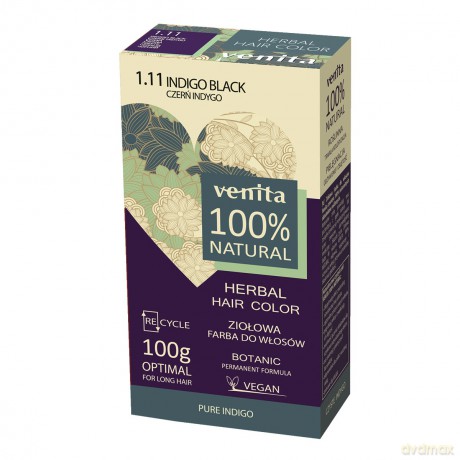 VENITA Herbal Hair Color Ziołowa farba do włosów nr 1.11 czerń indygo