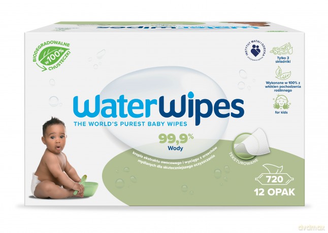 WATER WIPES Bio Chusteczki nawilżane dla niemowląt Soapberry 99.9% wody - biodegradowalne 12op.x60szt