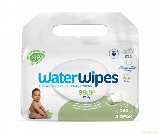 WATER WIPES Bio Chusteczki nawilżane dla niemowląt Soapberry 99.9% wody - biodegradowalne 4op.x60szt