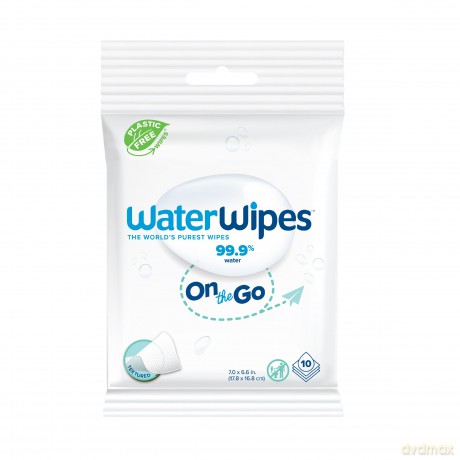 WATER WIPES Bio Chusteczki nawilżane odświeżające On The Go 99.9% wody - 1op.-10szt