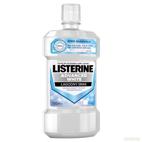 LISTERINE Advanced White Płyn do płukania jamy ustnej - Łagodny Smak 500ml