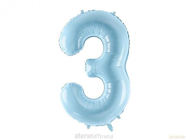 Balon foliowy 3 jasny niebieski 86 cm