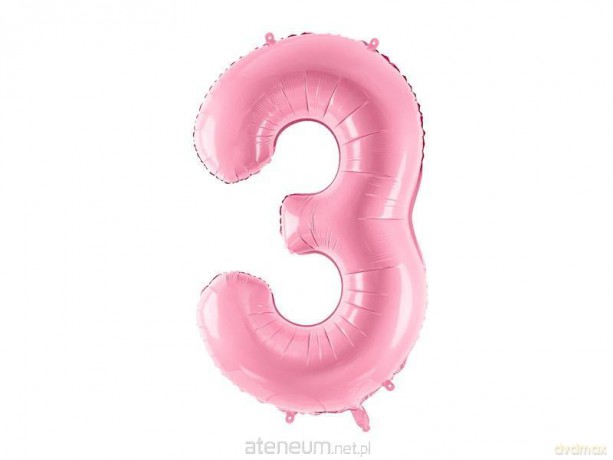 Balon foliowy 3 różowy 86 cm