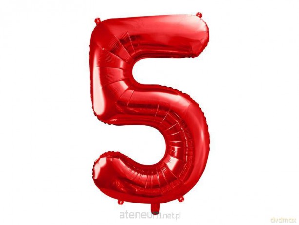 Balon foliowy 5 czerwony 86 cm
