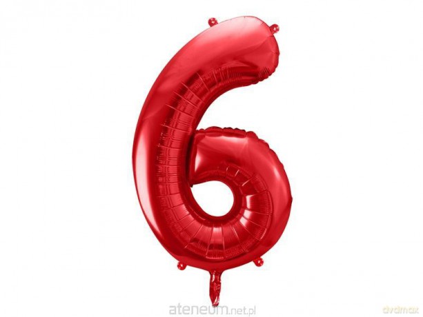 Balon foliowy 6 czerwony 86 cm