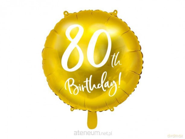 Balon foliowy 80th Birthday złoty 45 cm