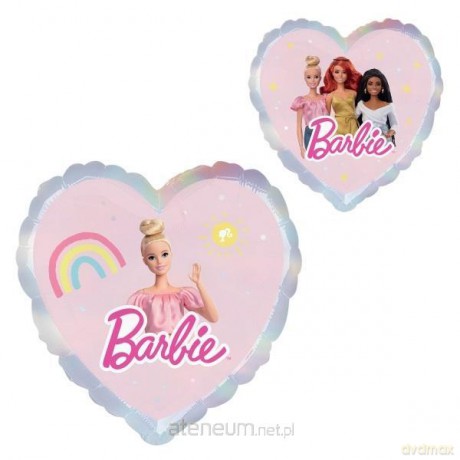 Balon foliowy Barbie standard okrągły 45 cm