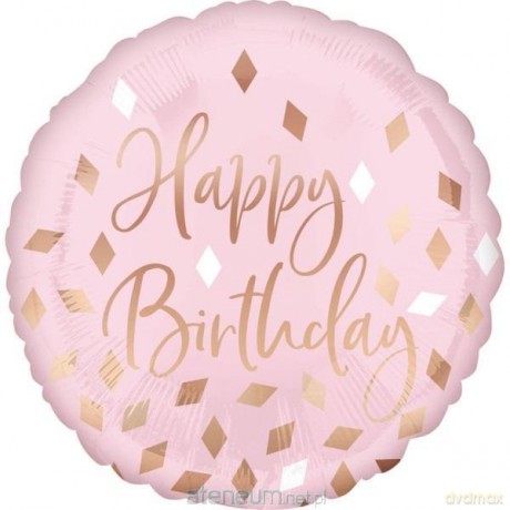 Balon foliowy Blush Birthday standard 43 cm