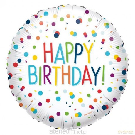 Balon foliowy Confetti Birthday standard 43 cm