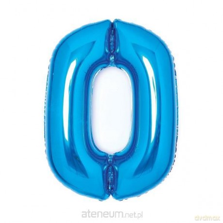 Balon foliowy cyfra 0 niebieska 47x66 cm