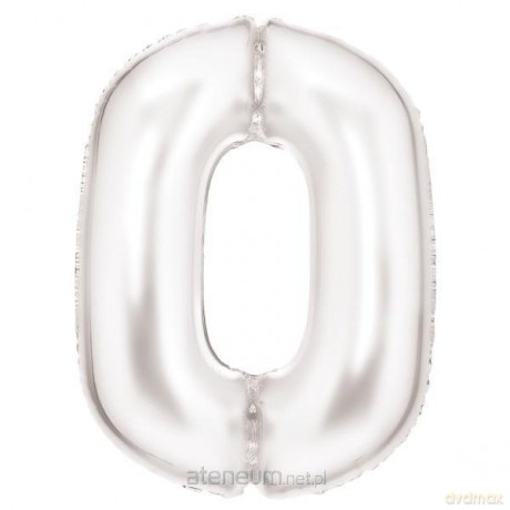 Balon foliowy cyfra 0 satynowa biała 86 cm
